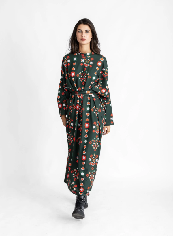 Garden State Green Oversized Futter Dress